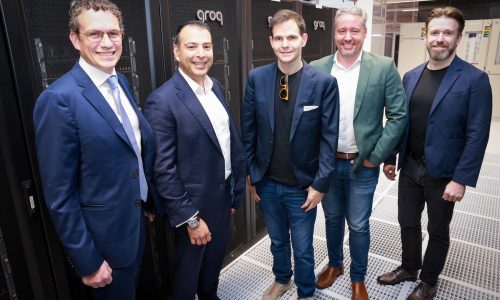 Pictured L-R: Ian Andrews, chief revenue officer, Groq; Cyrus Adaggra, president, APAC, Equinix; Jonathan Ross, CEO and founder, Groq; Guy Danskine, MD, Equinix Australia; Scott Albin, general manager, APAC, Groq